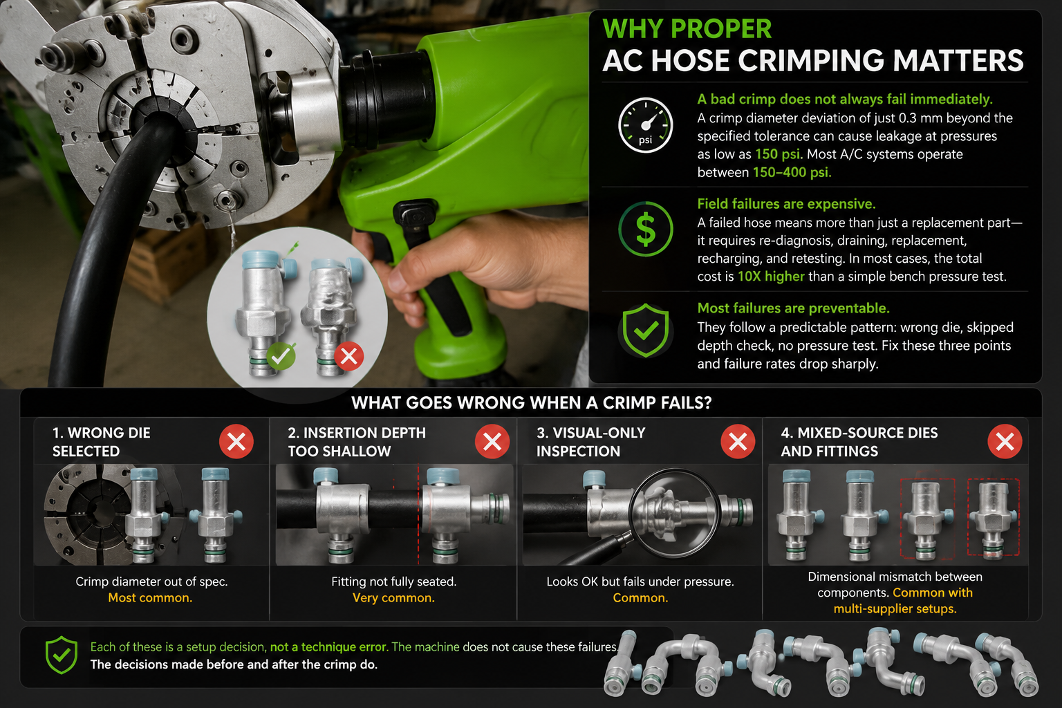 Why proper AC hose crimping matters